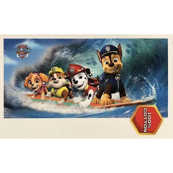 PAW Patrol SURFING PUPS All Cotton Kids' Beach Pool Bath Towel 28in x 58in - Picture 2 of 4